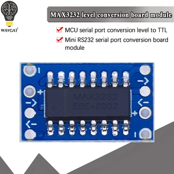 Doprava zadarmo 10PCS mini RS232 MAX3232 zase úroveň TTL konverzie rada sériové konverzný modul.Sme výrobca