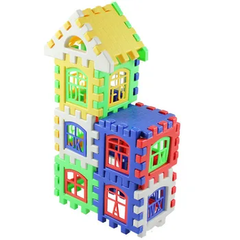 24pcs Hrad Budovy Vzdelávacie Hračky pre Deti, Stavebné Bloky, 3D Tehly Hračky DIY Cvičenie Príručka Možnosť Stohovania Blok