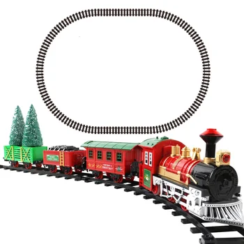 Elektrický Vlak Autíčka Model Železničnej Dopravy Vlak Železničnej Auto Skladbu Nastaviť Interaktívne Vianočný Darček