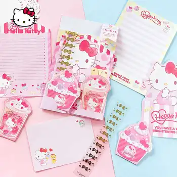 Hello Kitty Obálka Listu Papiera V Tvare Poznámka Nálepky Nastaviť Cartoon Tlač Dekorácie Roztomilý Študent Tlačoviny Hlavičkový Papier Písanie